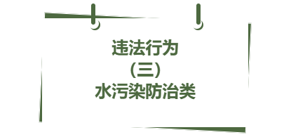 违法行为丨（ 三）水污染防治类(1)